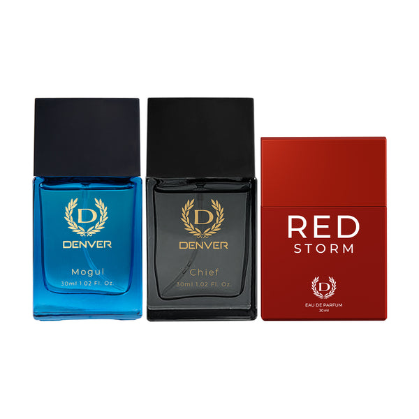 Pack of 3 Perfumes (Mogul + Chief + Red Storm) - 30ml Each
