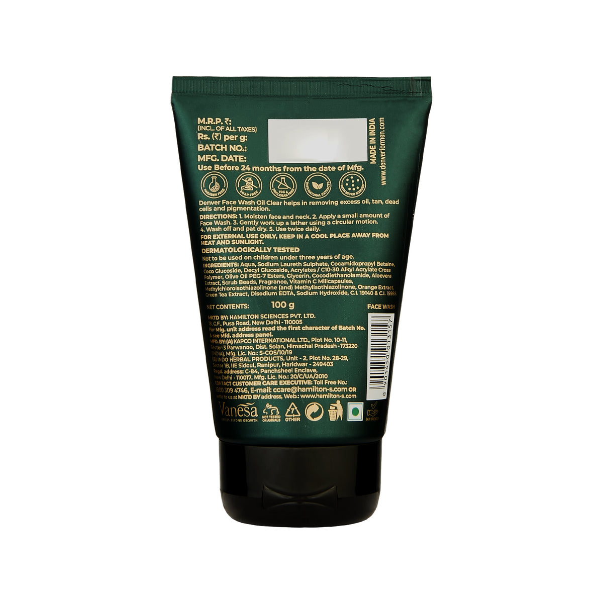 Denver Face Wash Oil clear Back Side