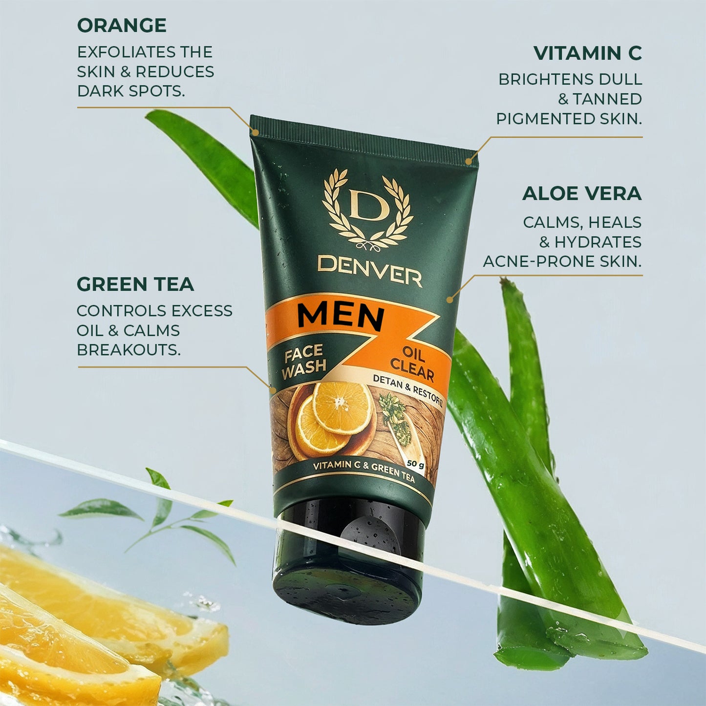 Oil Clear Face Wash 50GM | DENVER