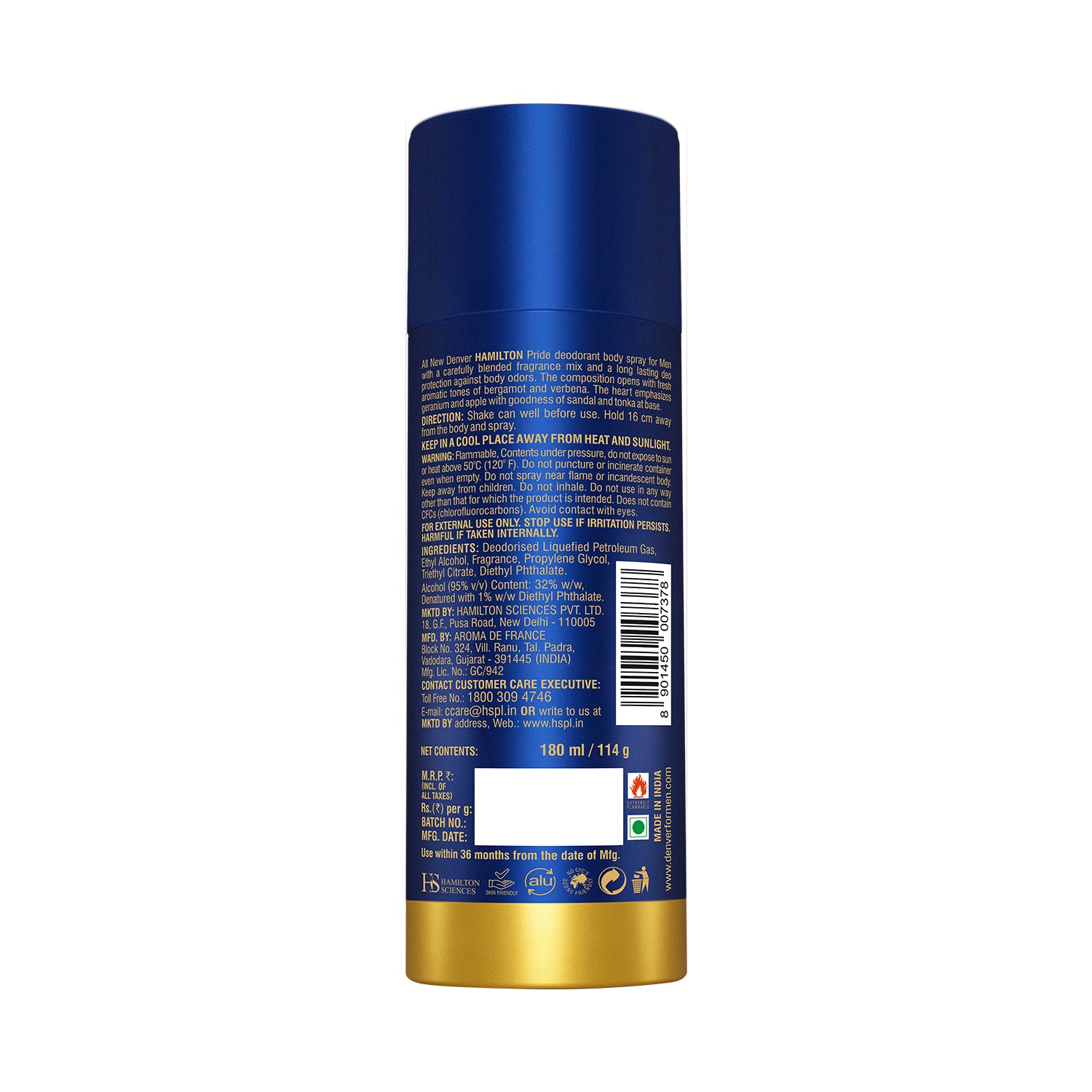 Pride Deo 180ml -Back Image