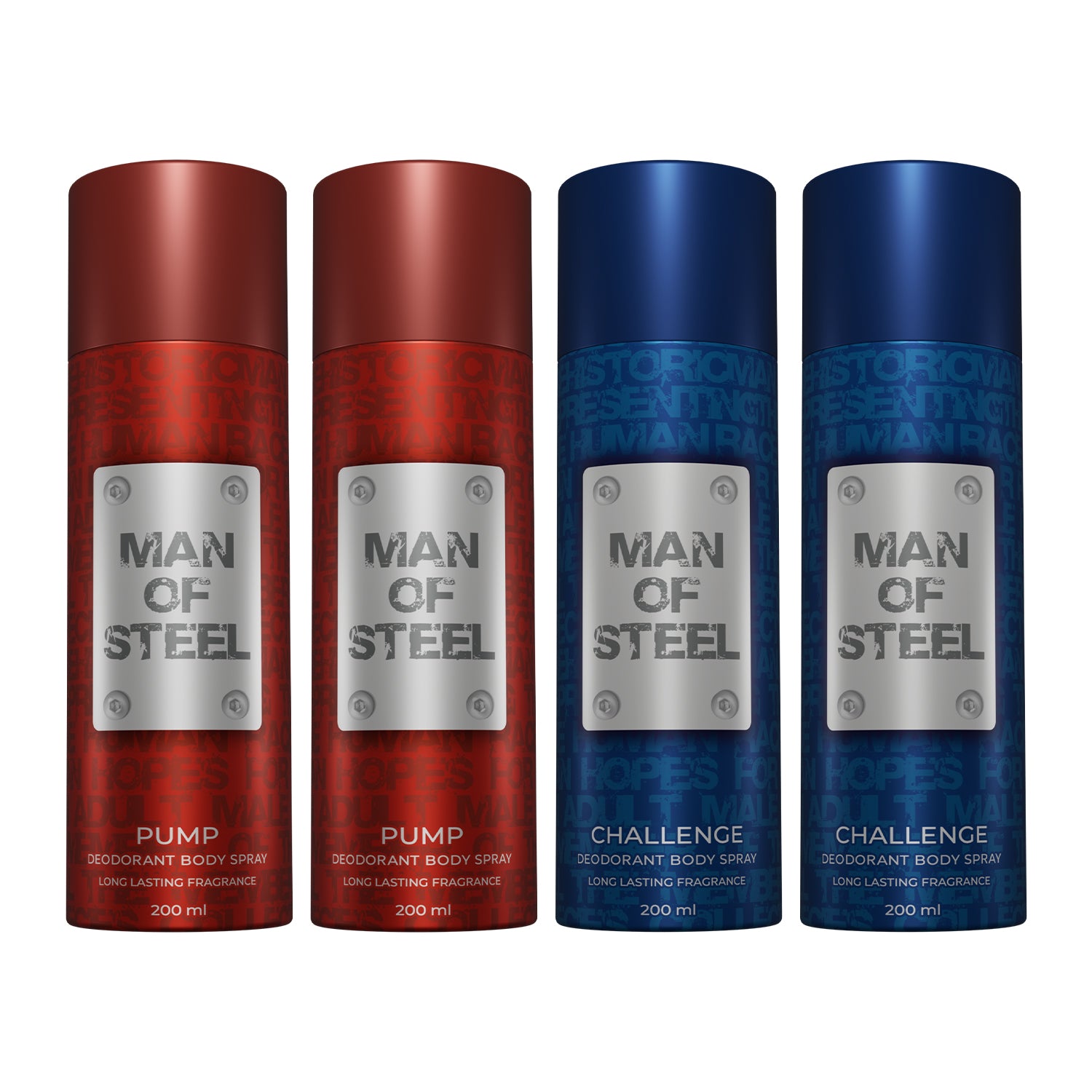 Pack of 4 Man of Steel Deos (2 Pump + 2 Challenge)