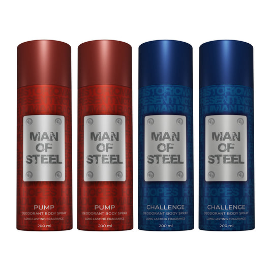 Pack of 4 Man of Steel Deos (2 Pump + 2 Challenge)