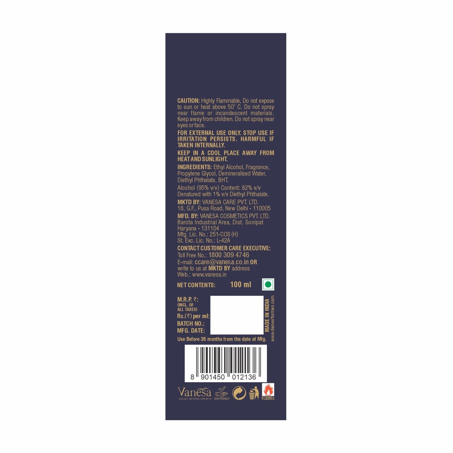 Pride Perfume 100ml Back Side