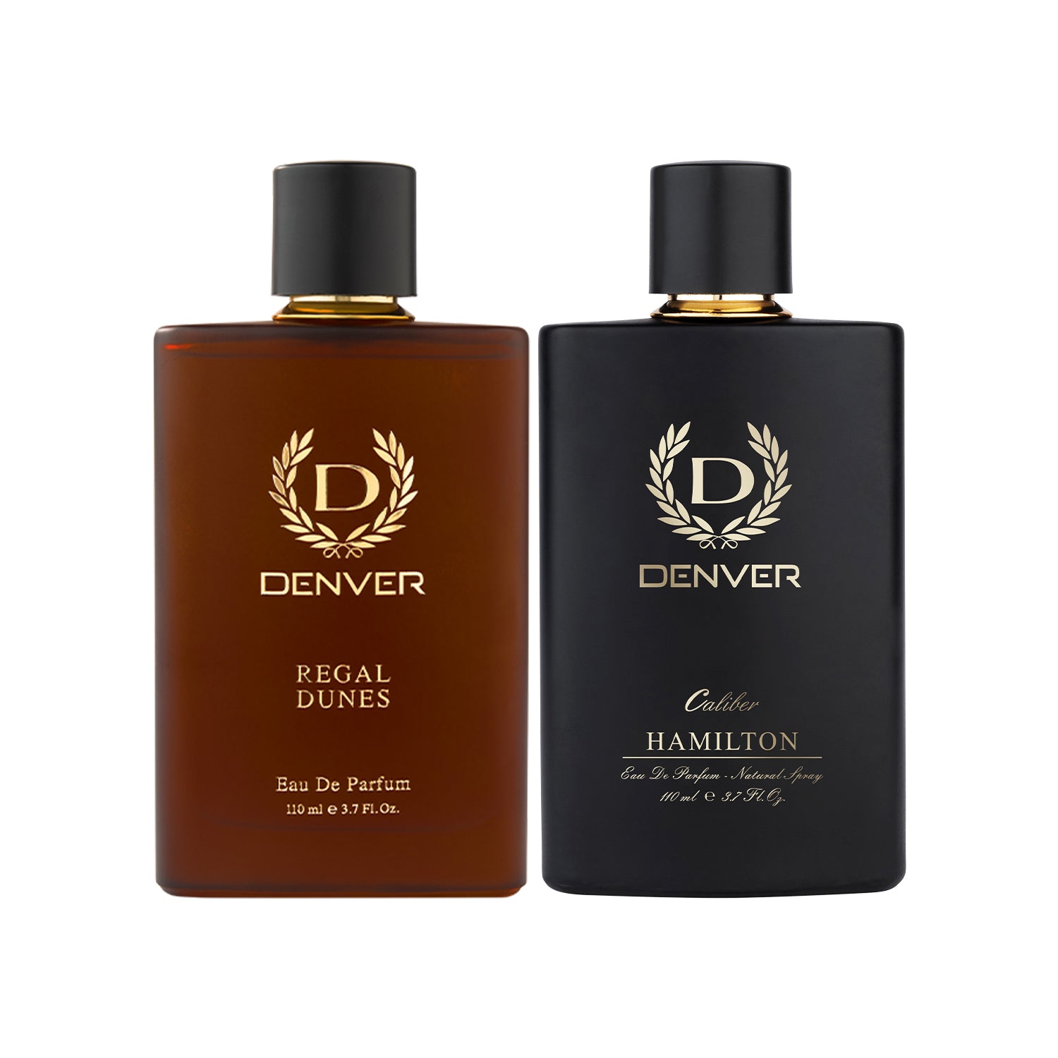 Pack of 2 Perfumes (Regal Dunes + Caliber) - 110ml Each | DENVER