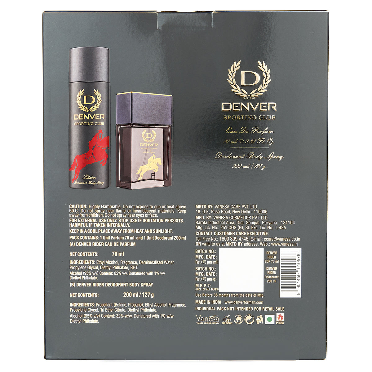 Sporting Club Rider GiftPack for Men -200ml+70ml | DENVER