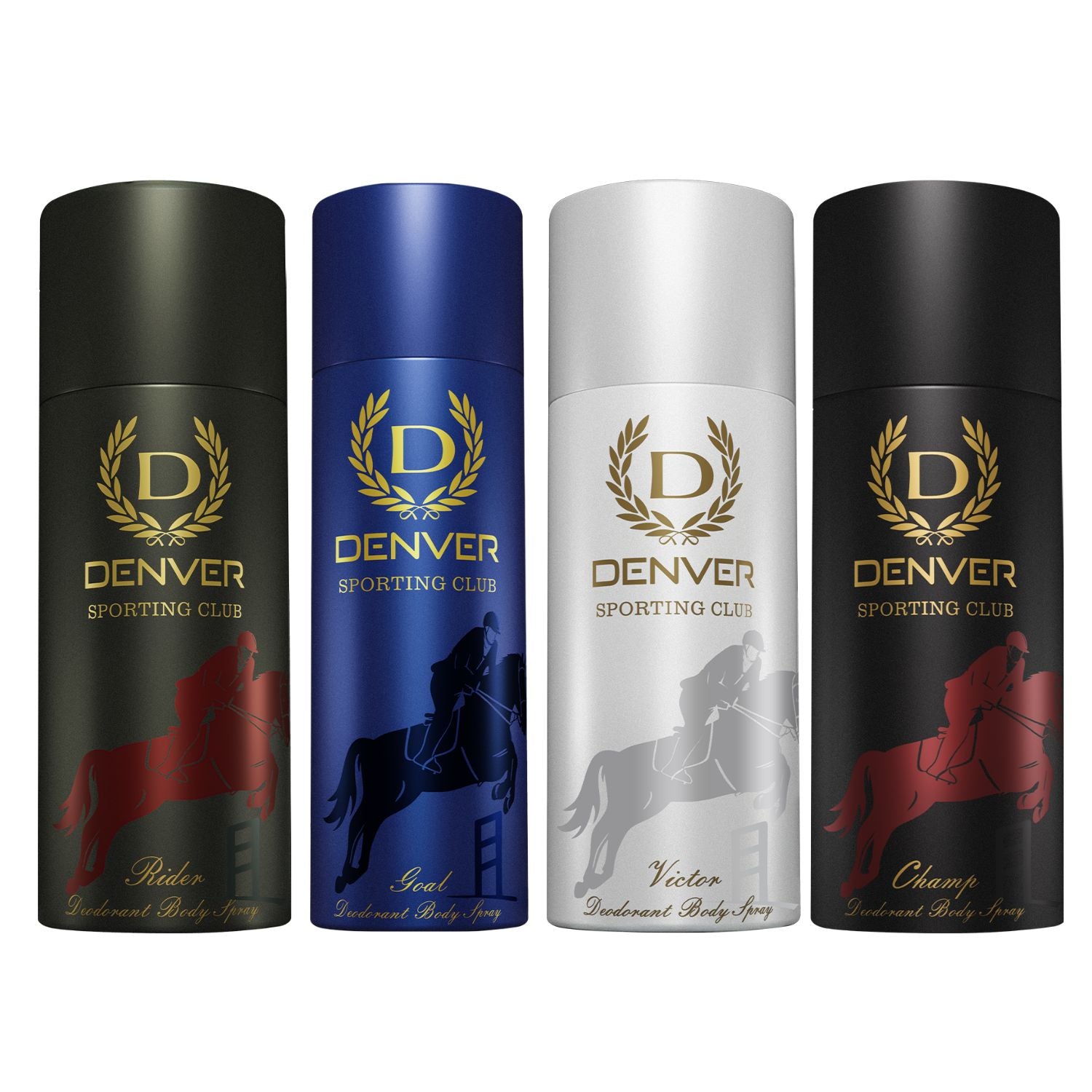 Pack of 4 Deos (Victor + Champ + Goal + Rider) - 180ml Each DENVER