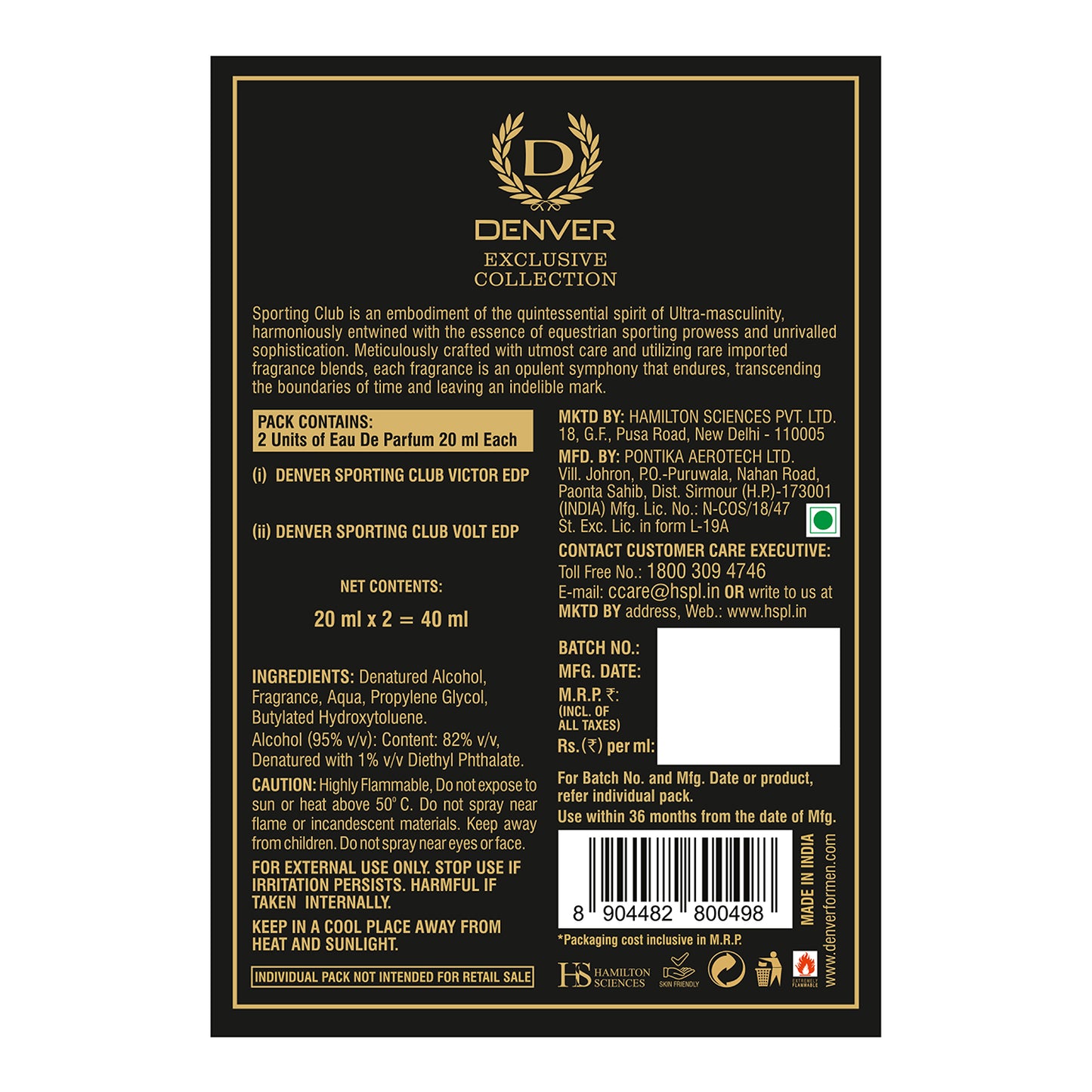 Sporting Club EDP Combo - 20ml Each Back Image
