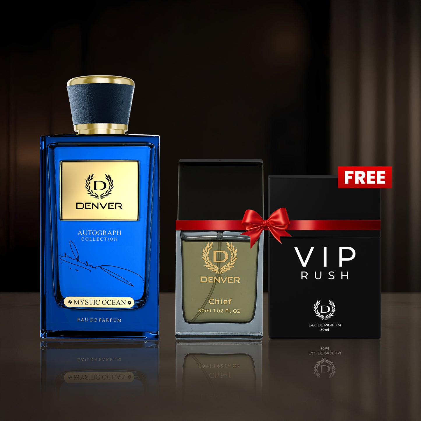 SRK Autograph Perfume collection Mystic Ocean 100ml | Free Chief & Vip Rush perfume 30ml | DENVER