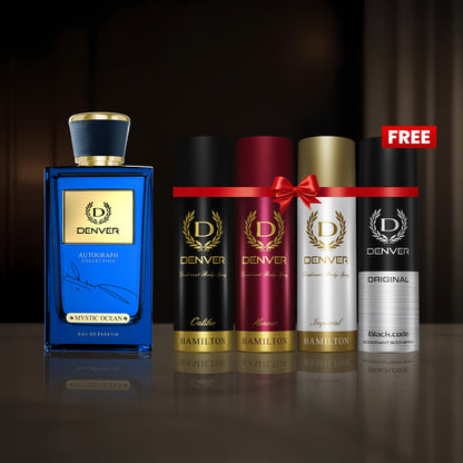 SRK Autograph Perfume Mystic Ocean 100ml | Honour, Caliber, Imperial & Black Code Original Nano Deo 50ml