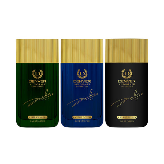 DENVER Pack of 3 SRK Autograph Perfumes (Intense Oud + Mystic Ocean + Ultra Noir) - 60ml Each