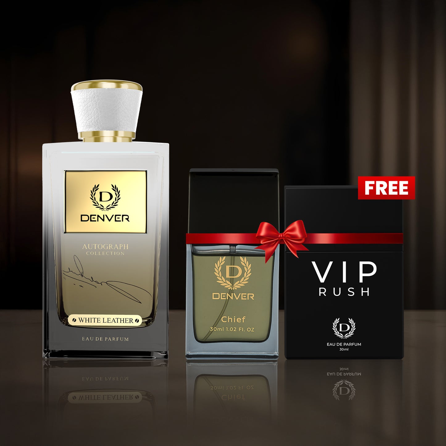 SRK Autograph White Leather Perfume 100ml | Free Chief & Vip Rush perfume 30ml