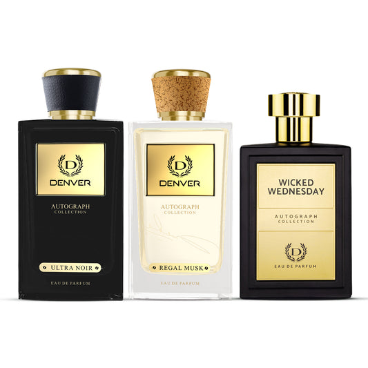 Pack of 3 Perfumes (SRK Ultra Noir + SRK Regal Musk + MB Wicked Wednesday) - 100ml Each