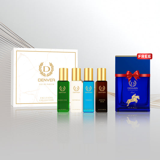 DENVER Unisex Exclusive Gift Set 4x20ml | Free Goal Perfume 70ml