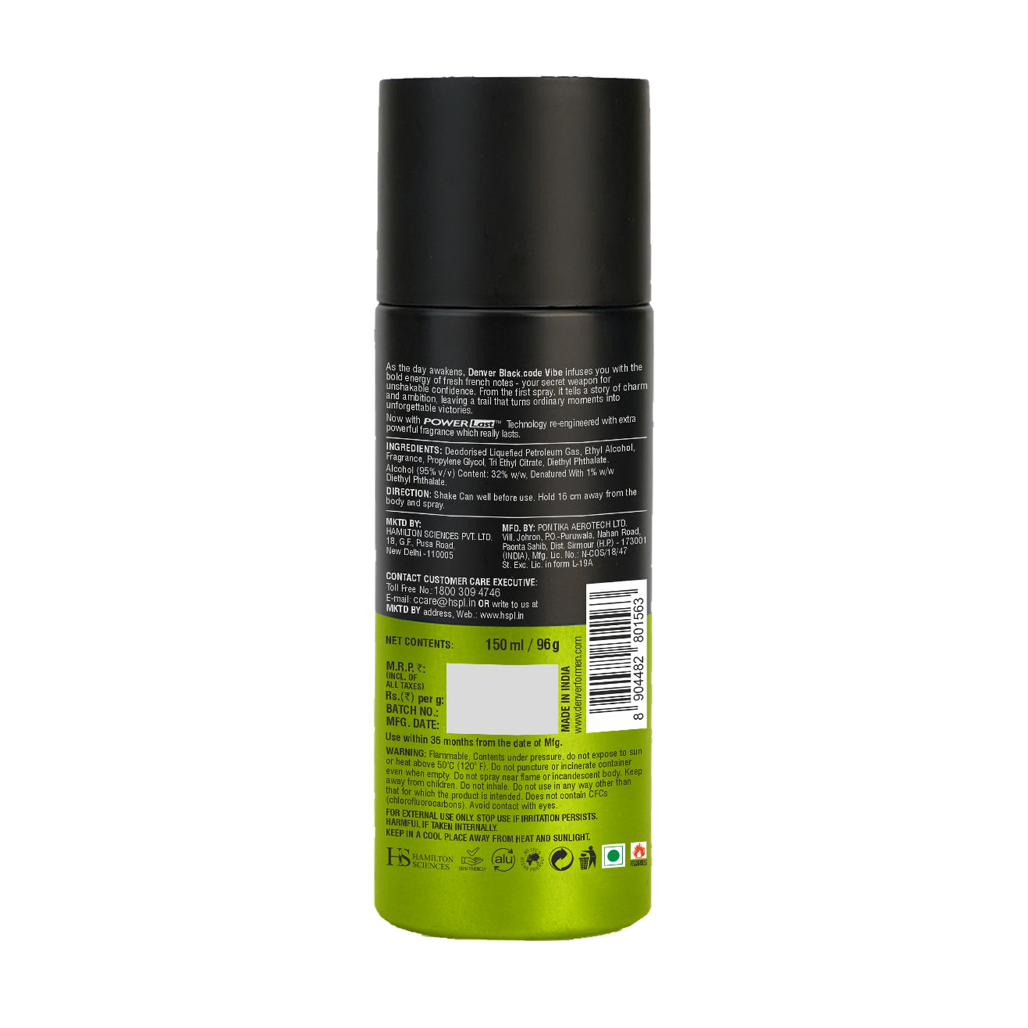 Black Code Vibe Deo 150ml Back Image