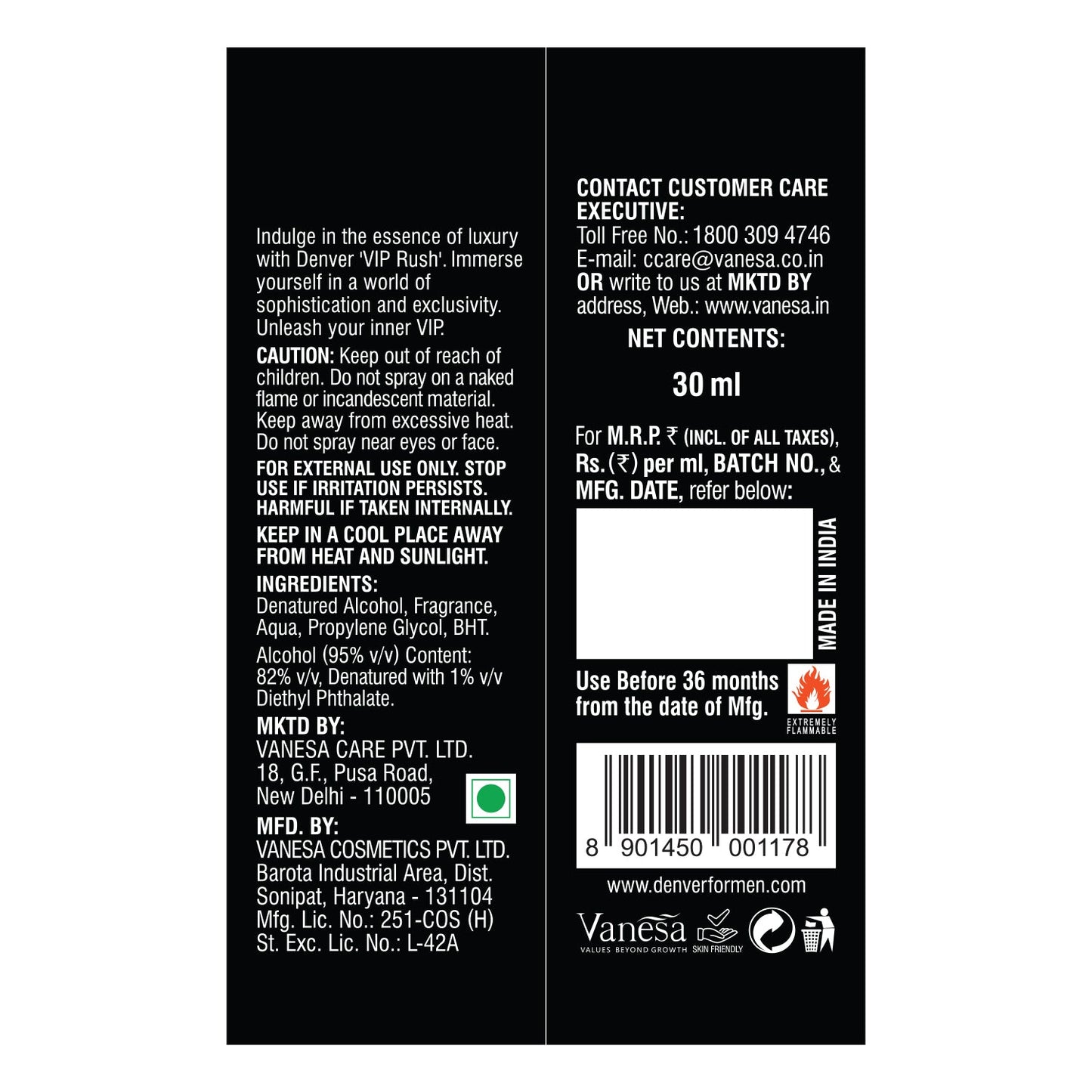 VIP Rush Perfume Back Side 