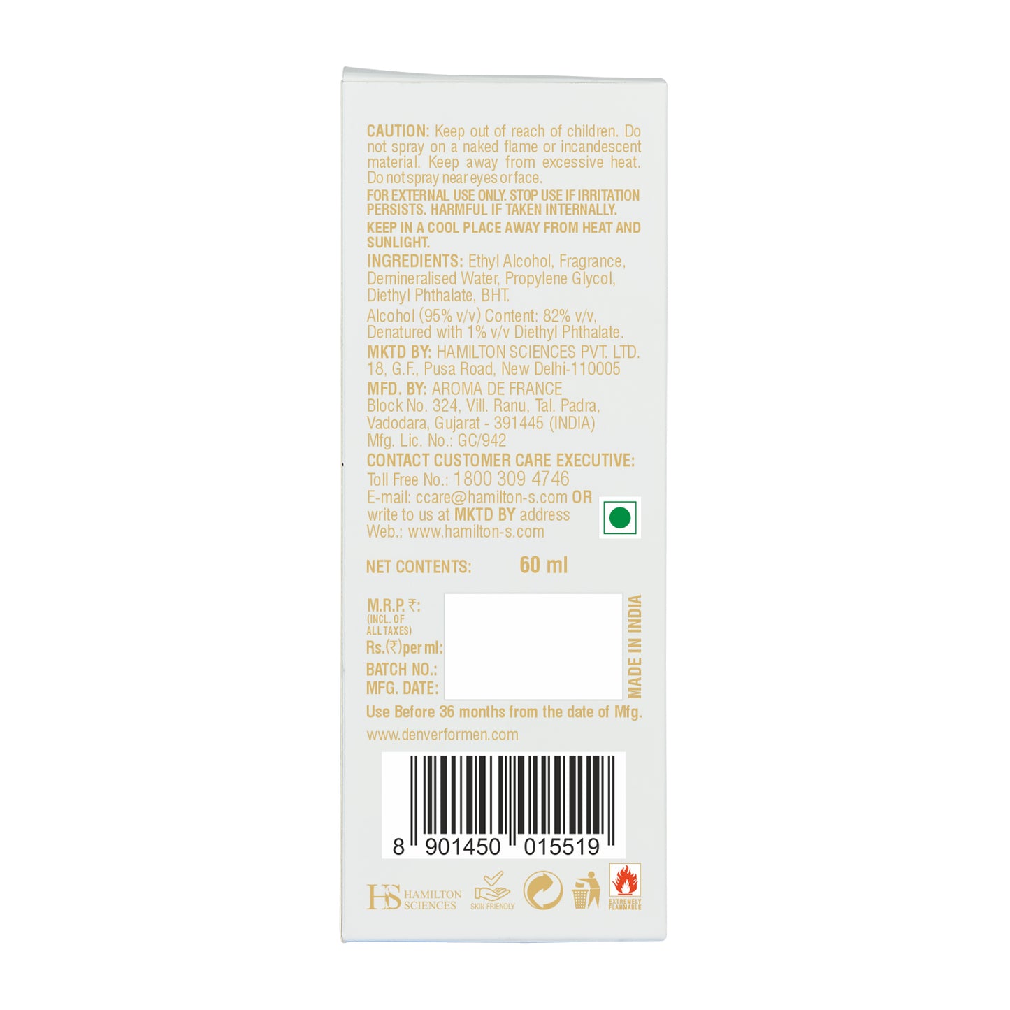 Victor Perfume 60ml Back Side