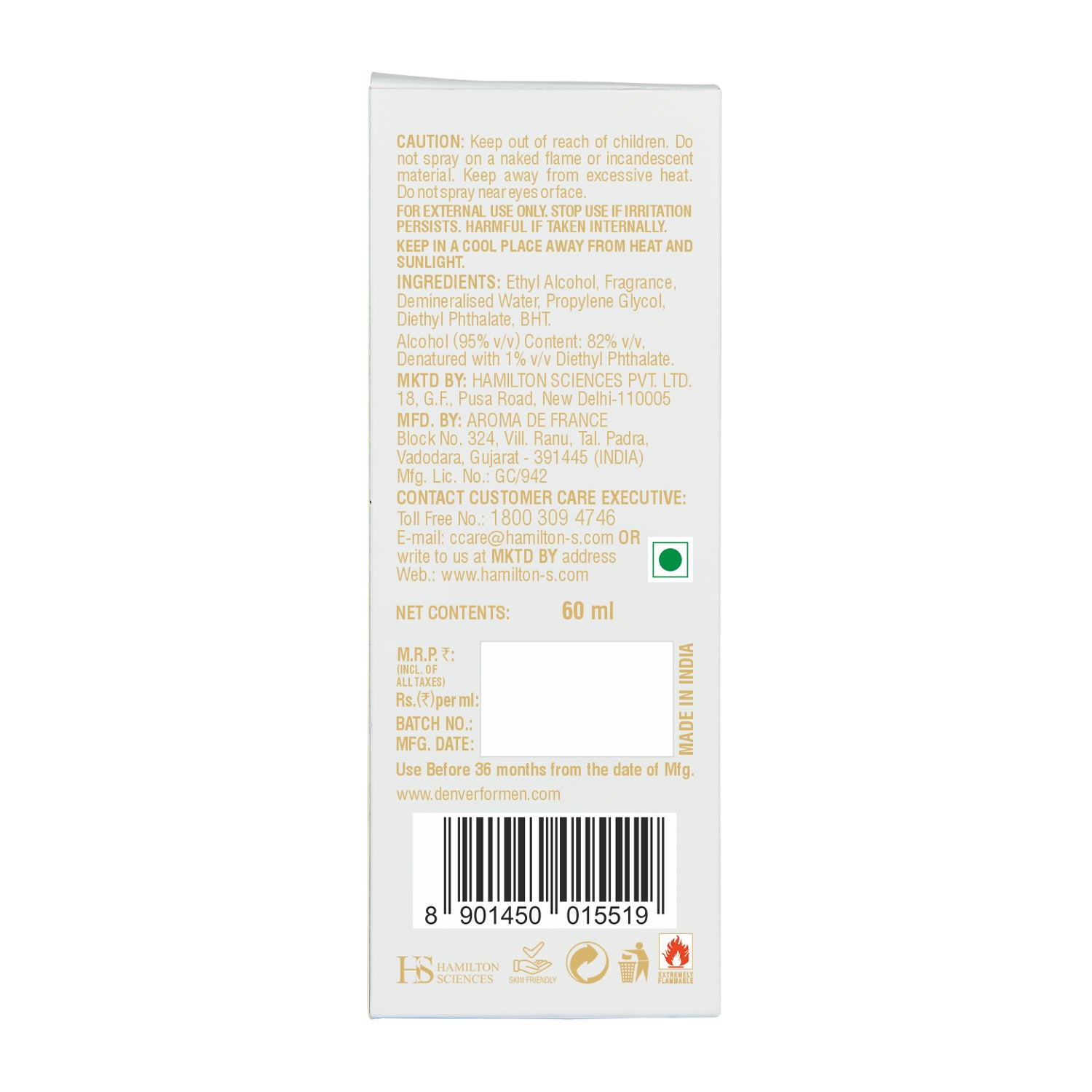 Victor Perfume 60ml Back Side