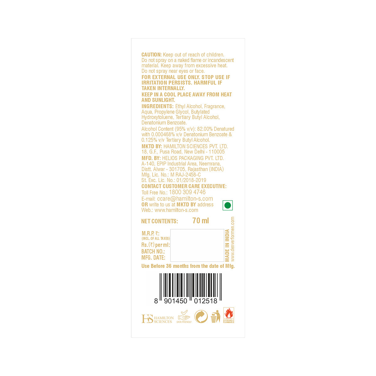 Denver Victor Perfume Back Side