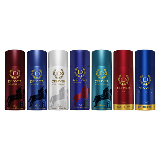 Denver Pack of 7 Deos (Pride + Victor + Honour + Goal + Ace + Volt + Phyton) - 150/165ml Each