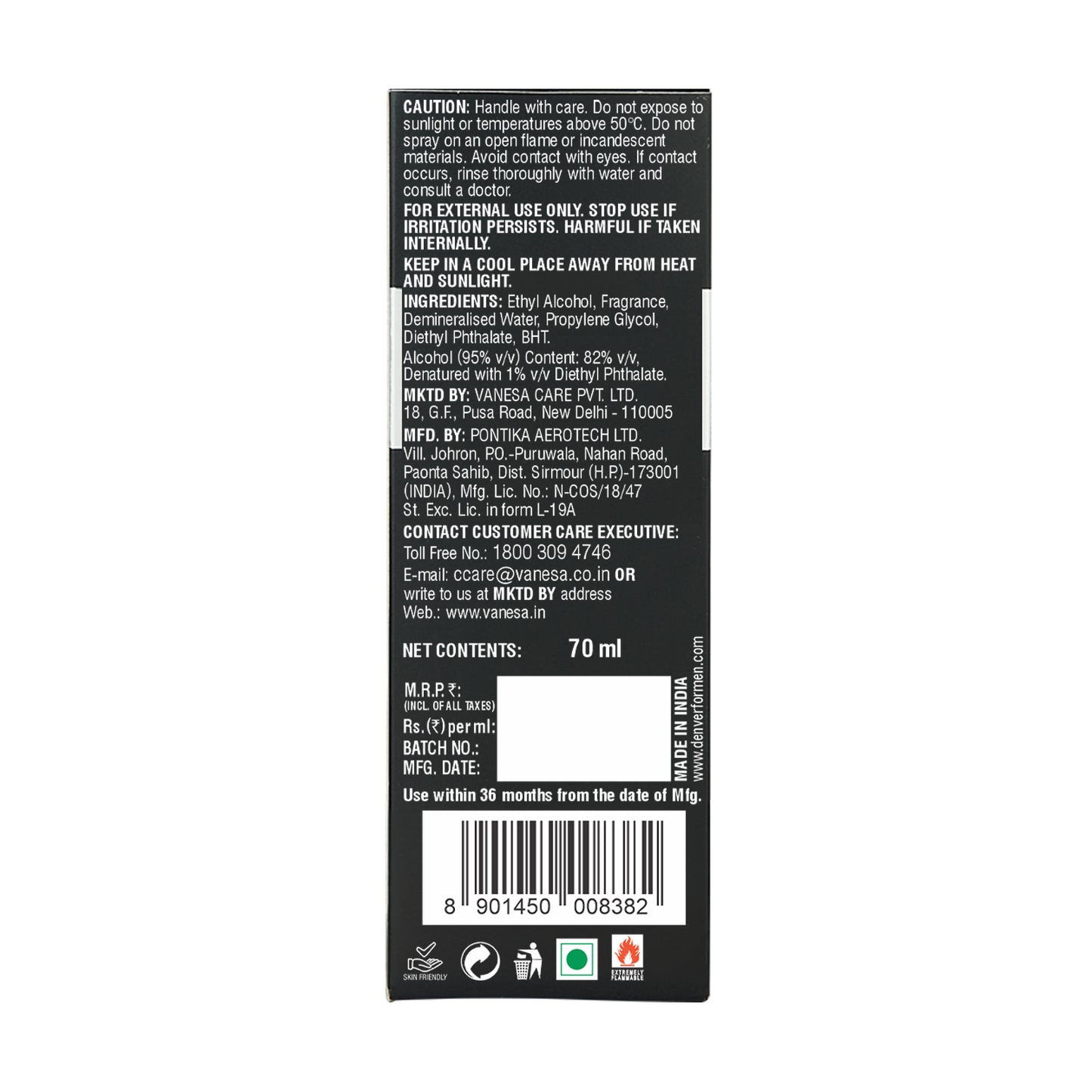 Denver Black.Code 70ml Back Side