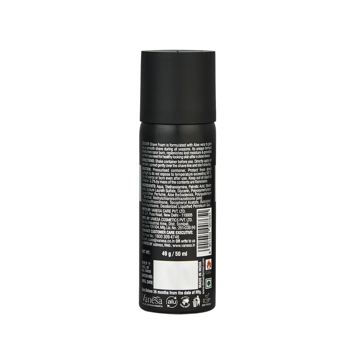 Black Code Shaving Foam Back Side