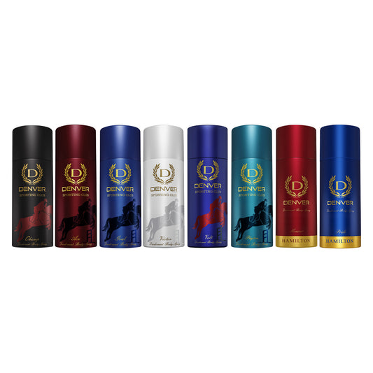 Denver Pack of 8 Deos (Phyton + Pride + Champ + Honour + Goal + Ace + Volt + Victor) - 150/165ml Each