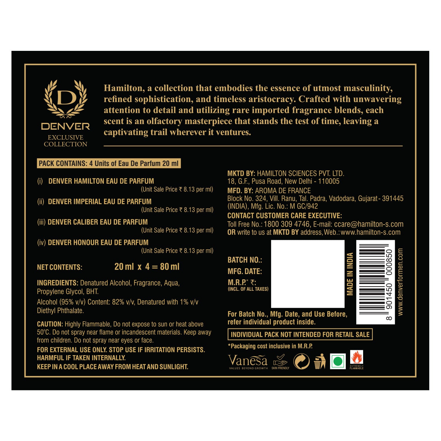 Hamilton EDP perfume 20ml Back Side