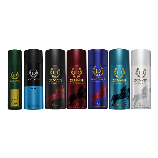 Denver Pack of 7 Deos (Saxe + Ace + Victor + SRK King 140ml + Phyton + Champ + Volt) - 150/165ml Each