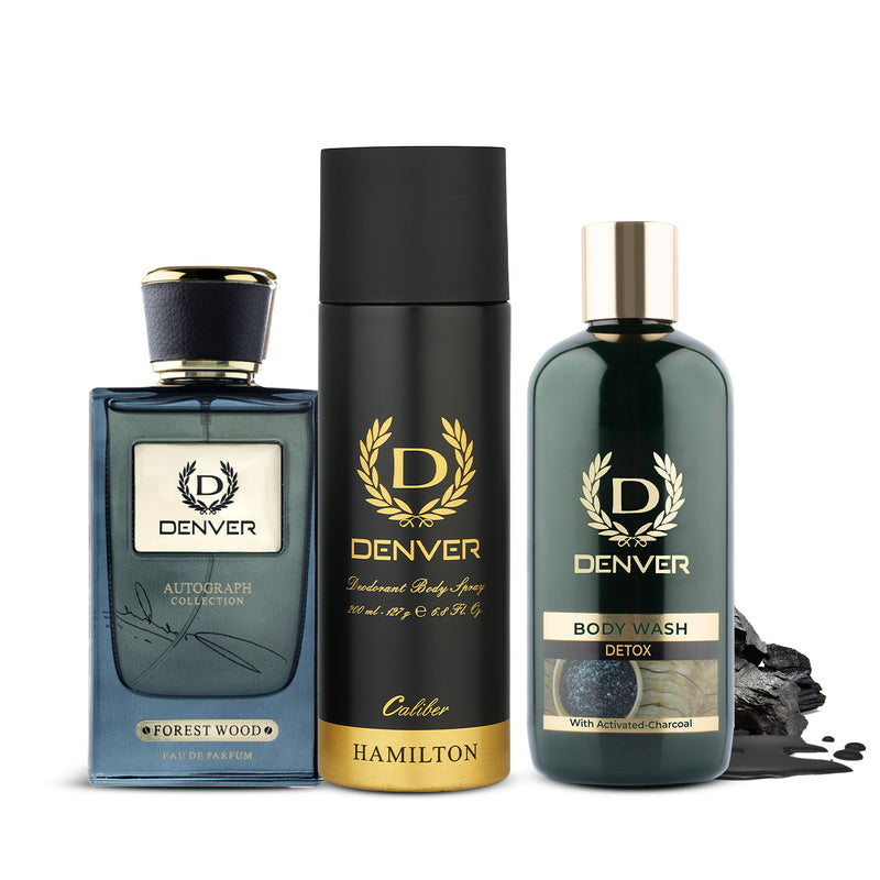 Denver Gift Pack Autograph Collection Forest Wood |  Bodywash Detox | Hamilton Caliber 200ml