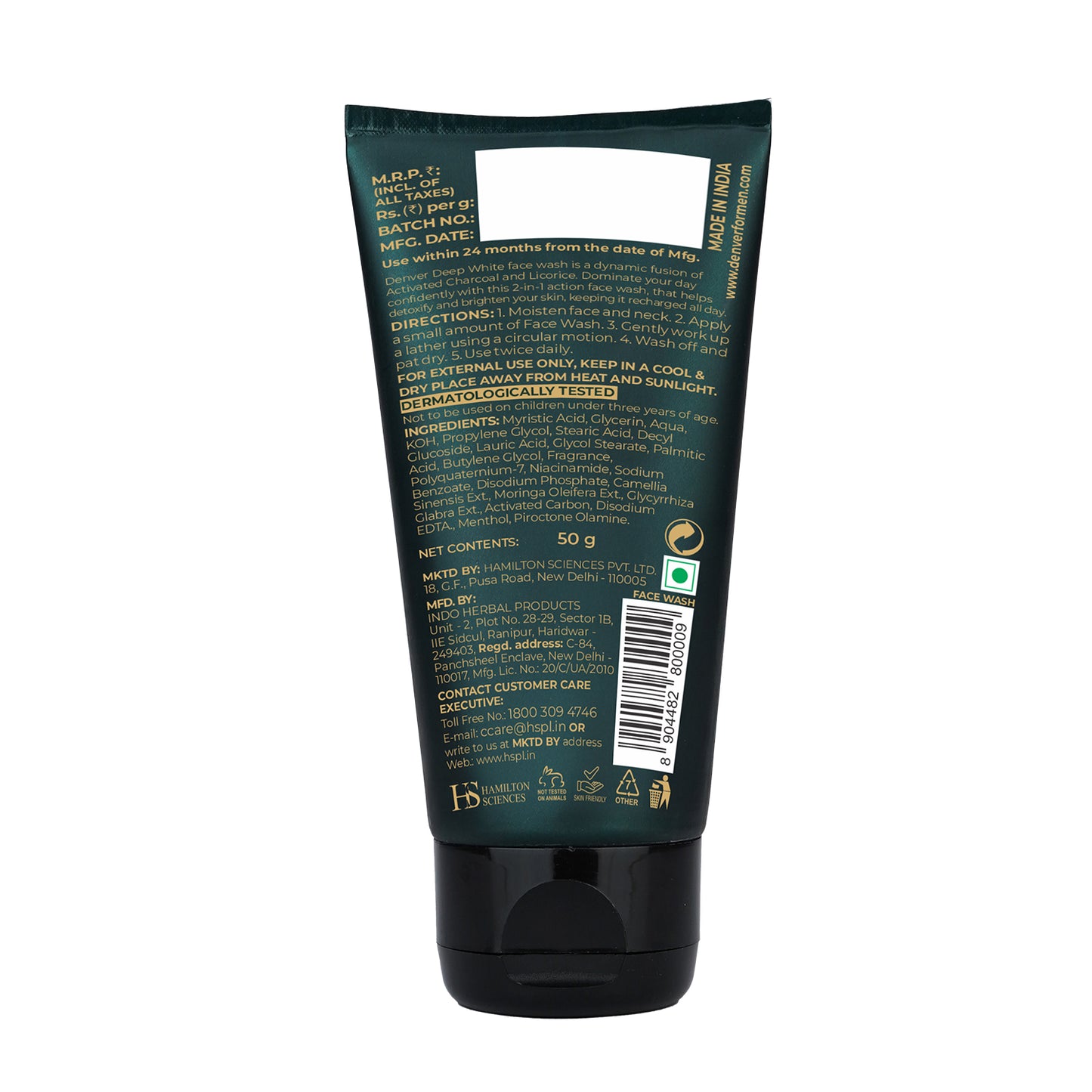 Denver 2 in 1 facewash 50g Back Side