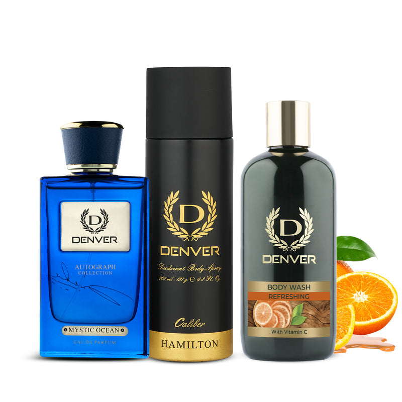 Denver Gift Pack Autograph Collection Mystic Ocean |  Bodywash Refreshing | Hamilton Caliber 200ml