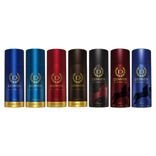 Denver Pack of 7 Deos (Pride+Integrity+Honour+Royal Oud+Goal+Ace+Champ) - 150/165ml