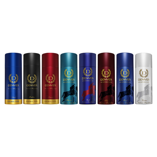 Denver Pack of 8 Deos (Volt + Pride + Caliber + Honour + Goal + Ace + Phyton + Victor) - 165ml Each