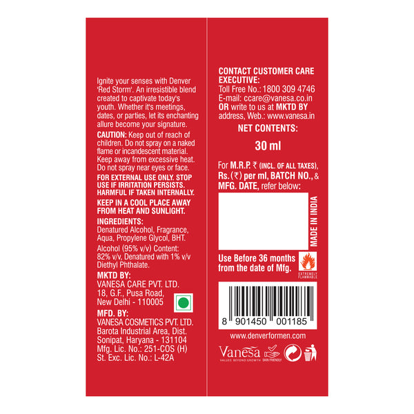 Red Storm Perfume Back Side