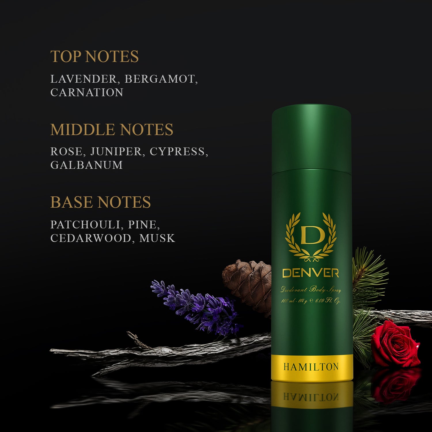Hamilton Deodorant 180ml - Notes