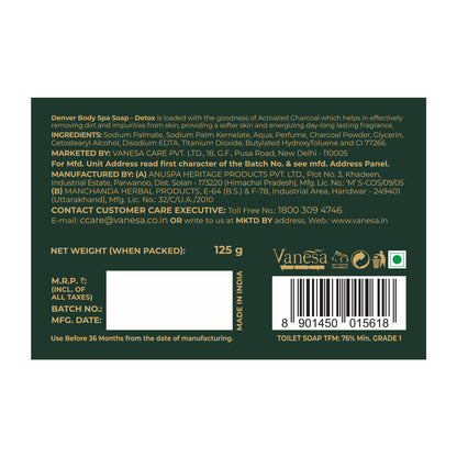 Denver Detox Soap back Side