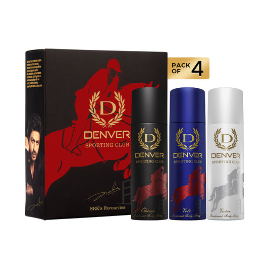 Denver Pack of 4 Sporting Club Nano Deos Combo - 12x50ml