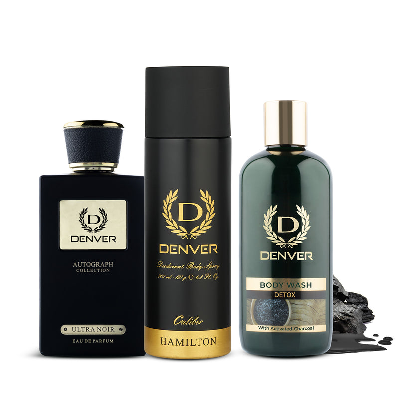 Denver Gift Pack Autograph Collection Ultra Noir |  Bodywash Detox | Hamilton Caliber 200ml