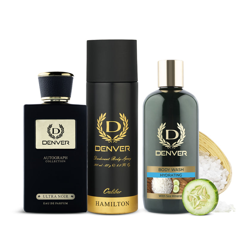 Denver Gift Pack Autograph Collection Ultra Noir |  Bodywash Hydrating | Hamilton Caliber 200ml