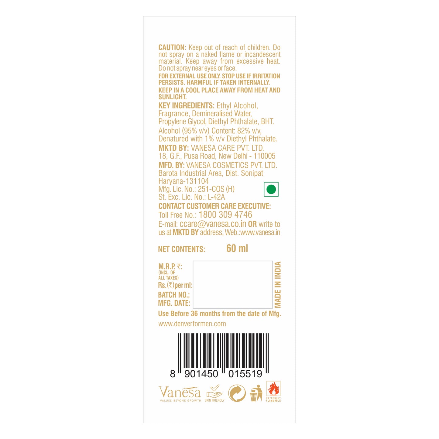 Victor Perfume Back Side
