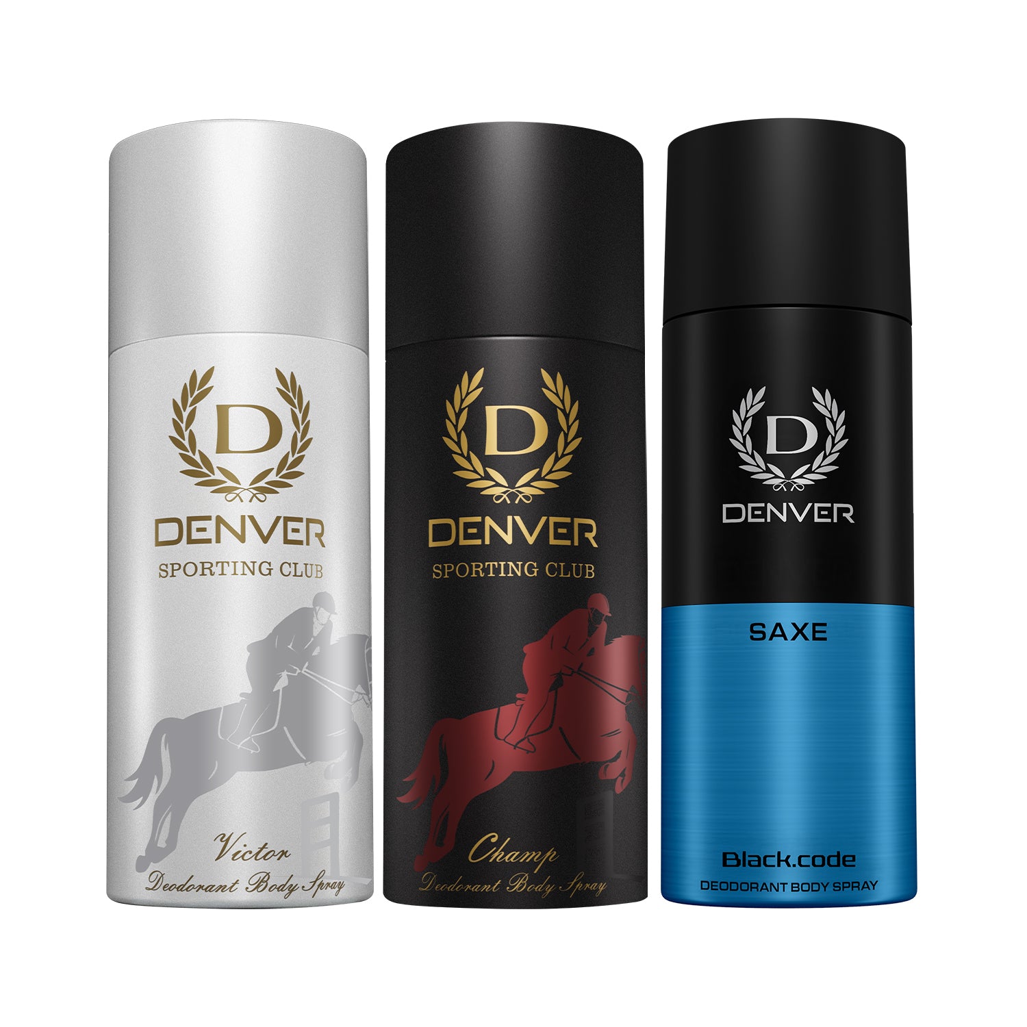 Pack of 3 Deos (Champ + Saxe + Victor) - 150ml Each DENVER -SALE