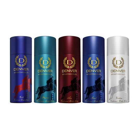 Denver Pack of 5 Deos (Ace + Volt + Phyton + Goal + Victor) - 165ml Each