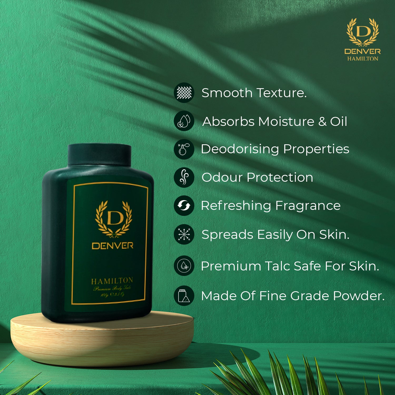 Denver Hamilton Body Talc Features