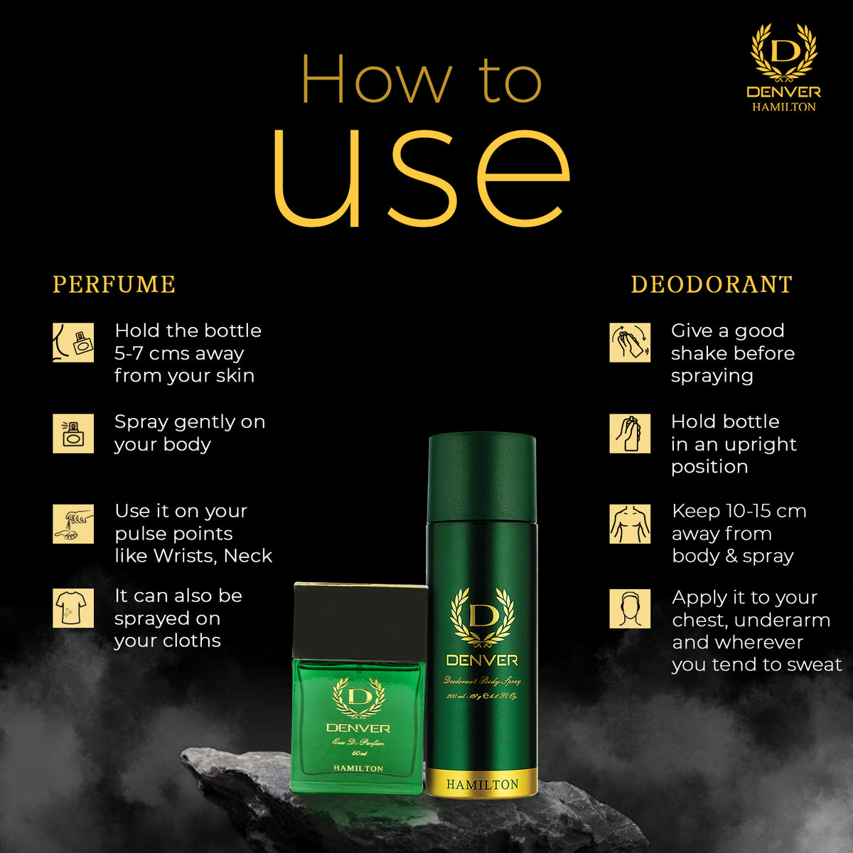 Denver Black Code Gift Pack How To Use?