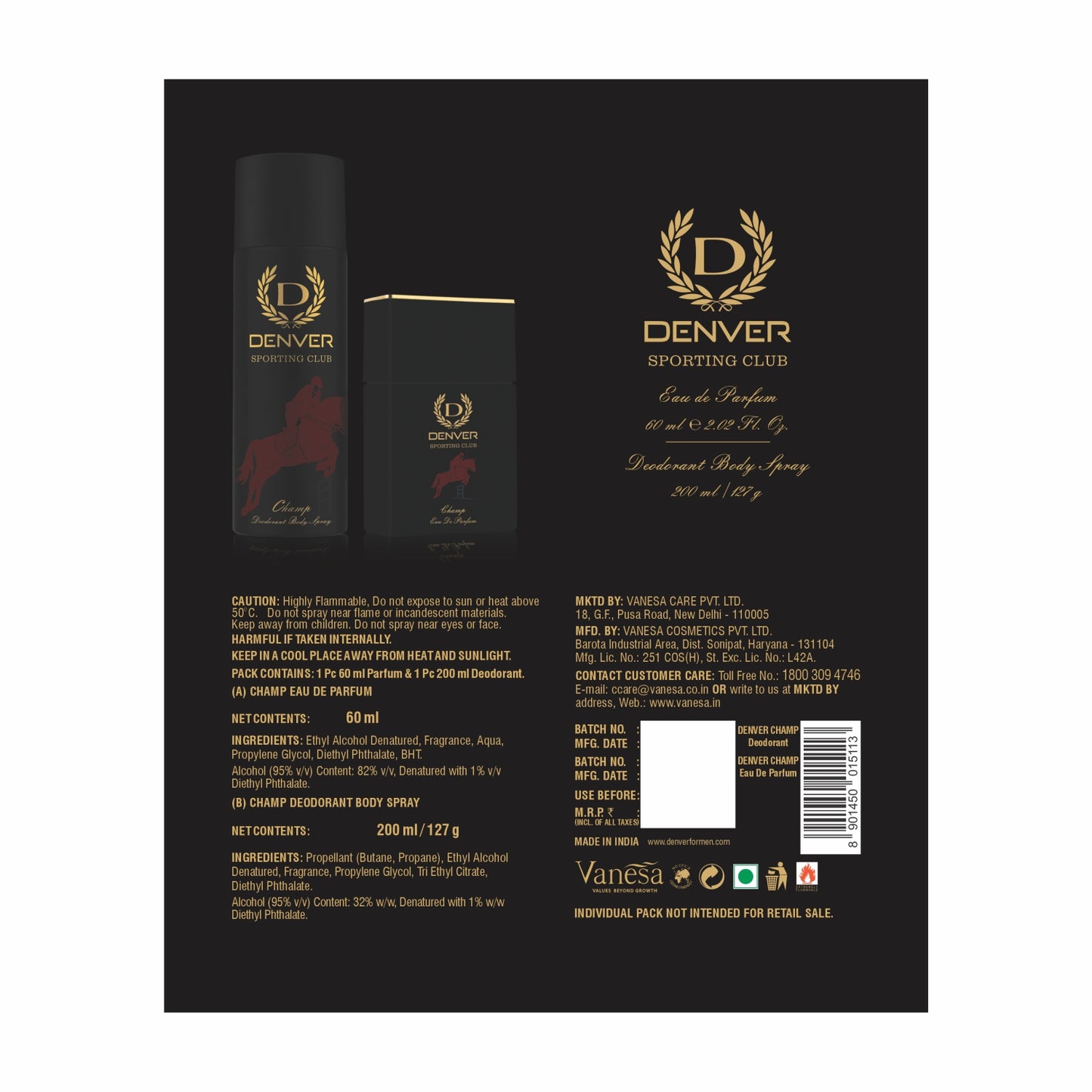 Denver Champ Gift set Back Side