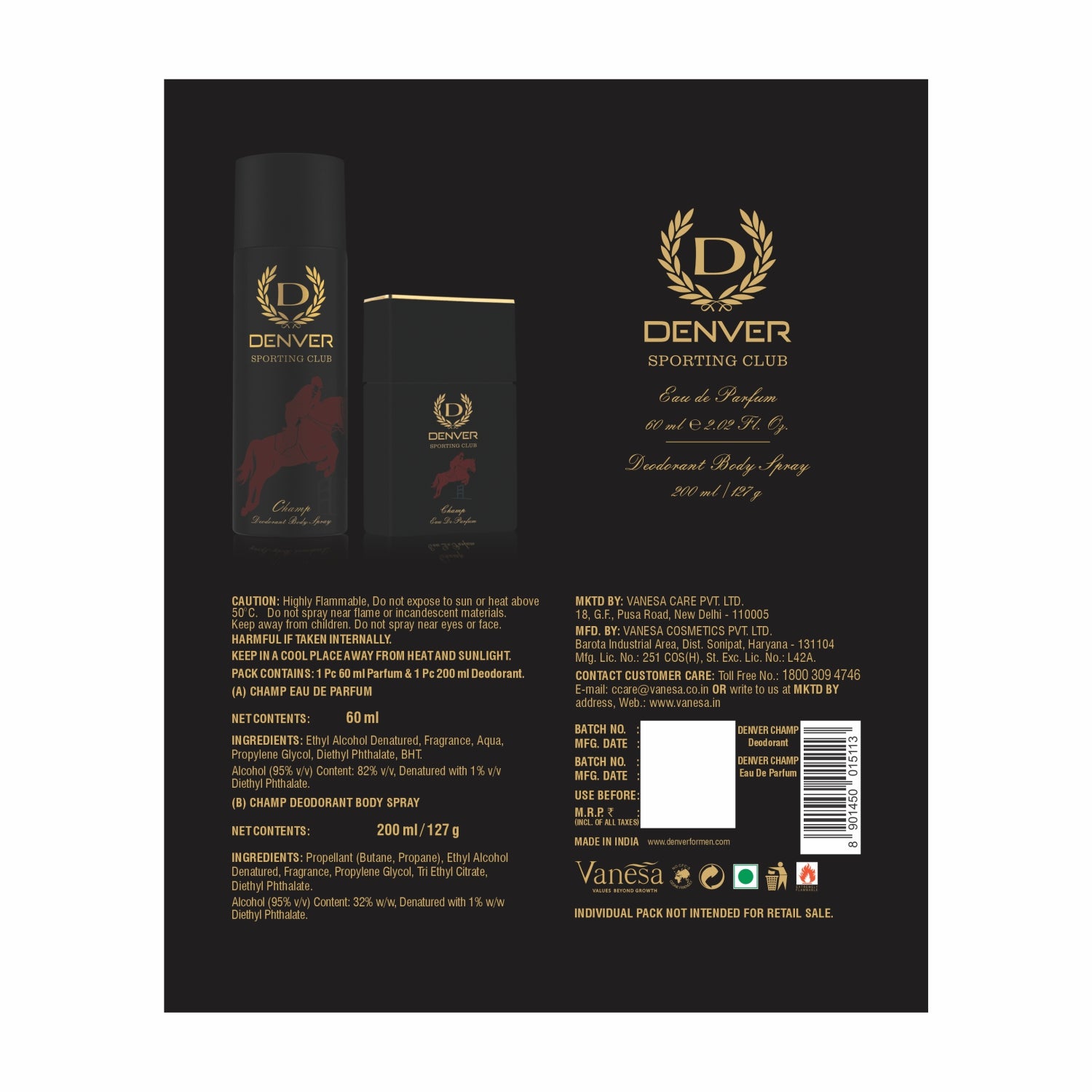 Denver Champ Gift set Back Side
