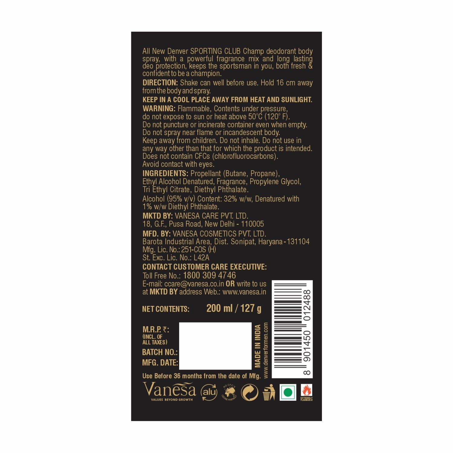 Denver Champ Perfume Back Side