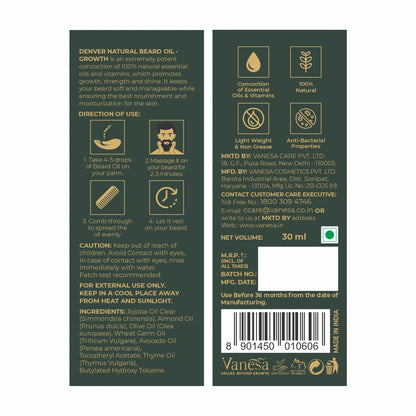 Denver Smooth Beard Oil Back Side