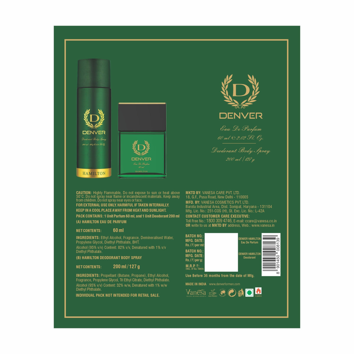 Denver Hamilton Gift Pack Back Side