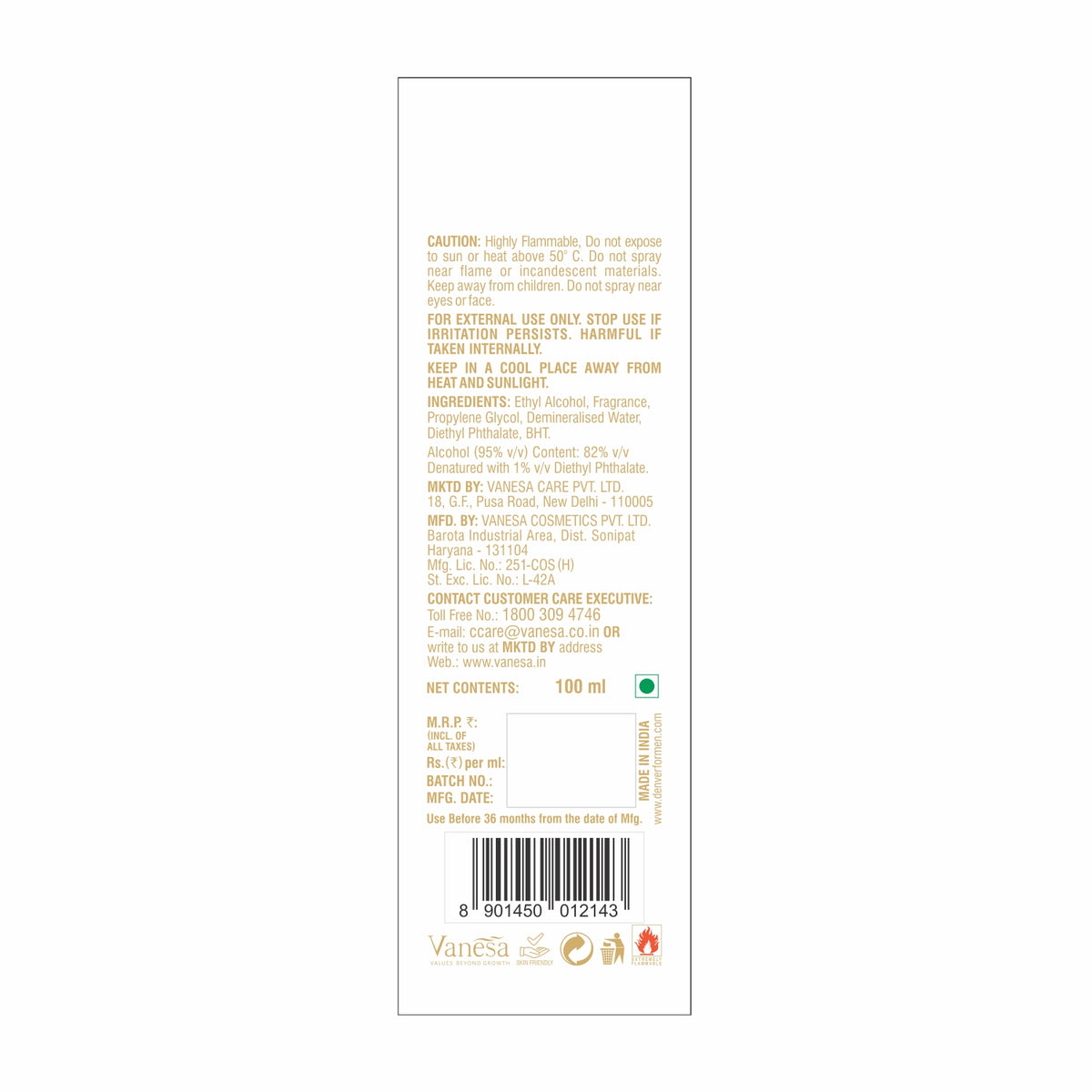 Denver Imperial Perfume Back Side